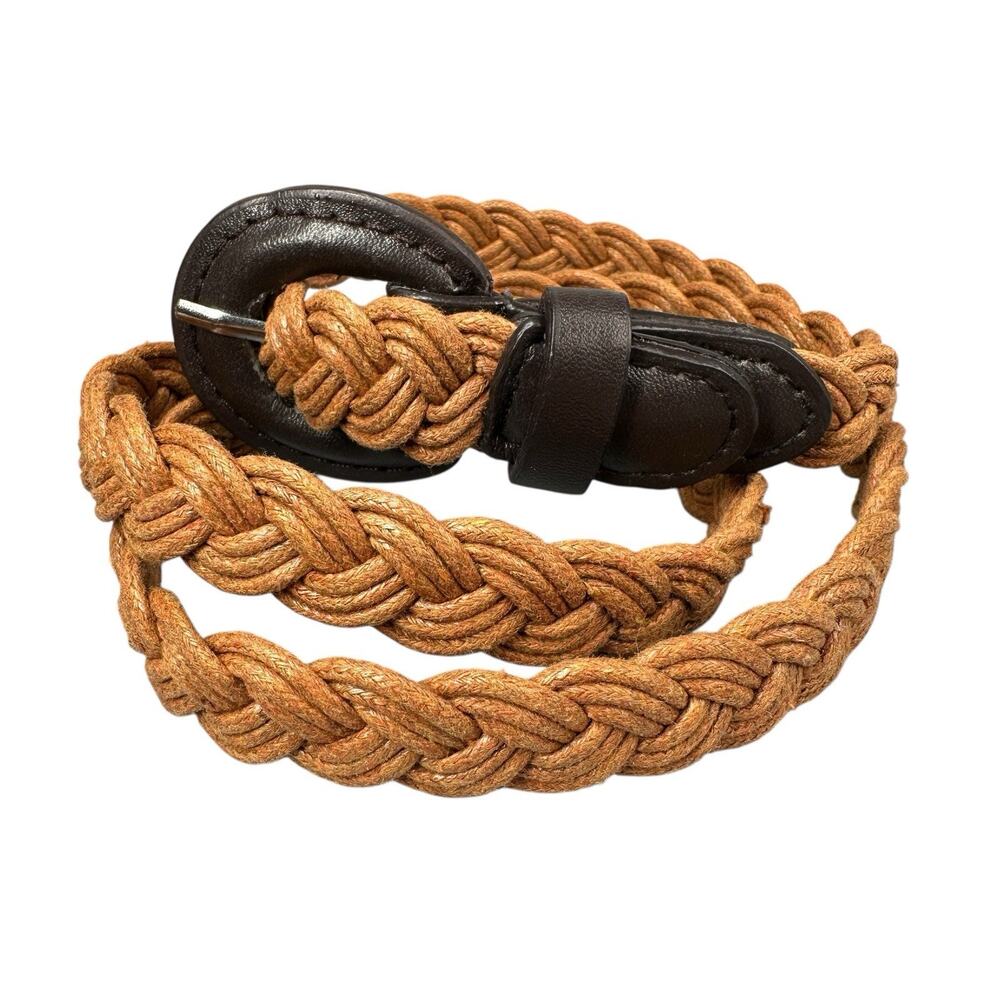 Braided Rope Waist Belt Womens Sz S/ M Clay Brown Boho Festival Coastal